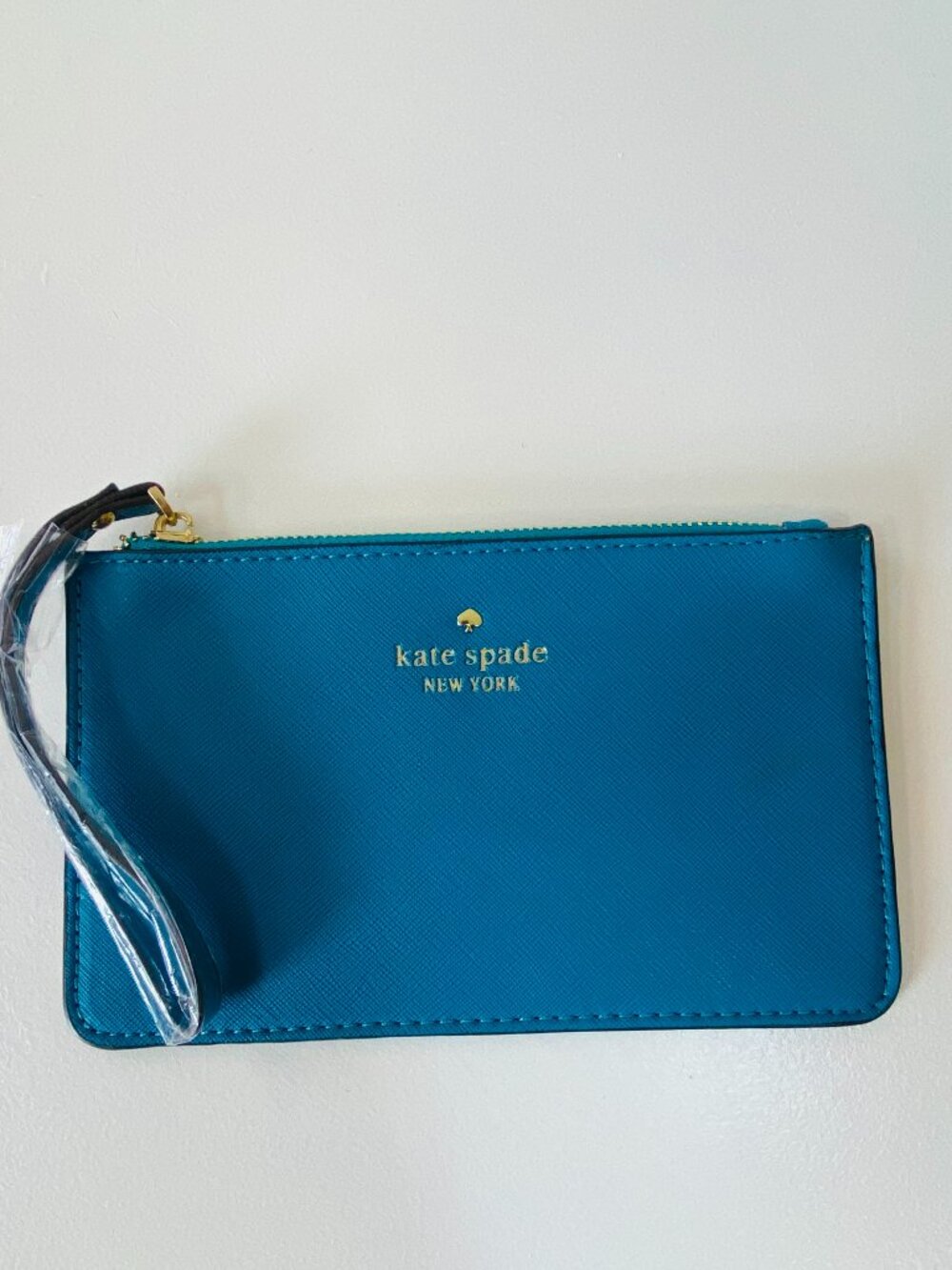 Kate Spade New York Teal Saffiano Leather Wristlet